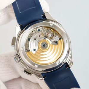 Reloj azul para hombre, de diseño simple, moderno y casual, mecánico automático, cronógrafo automático, con correa de cuero. - Product Image 4