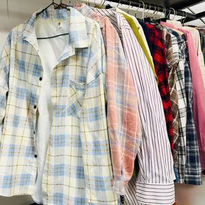 Camisa <span class=keywords><strong>Retro</strong></span> a Cuadros Rosa, <span class=keywords><strong>Ropa</strong></span> Holgada Informal de Alta Calidad, Ligeramente Usada, Vintage, Fábrica Jackwen, Venta al por Mayor, MOQ45kg - Product Image 6