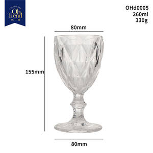 Boisson colorée motif en relief épais couleur unie mode Champagne teinté <span class=keywords><strong>vin</strong></span> gobelet à longue tige <span class=keywords><strong>verre</strong></span> à whisky - Product Image 2