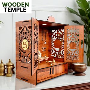 Templo Mandir de Madera Grande de Primera Calidad para <span class=keywords><strong>el</strong></span> Hogar con Puertas y Armarios - Product Image 2
