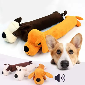 Jouets en peluche pour animaux de compagnie, jouets à mâcher pour chiens, jouets couineurs sonores pour chiots et chats, jouets en forme de saucisse de dessin animé, chien teckel en peluche - Product Image 3