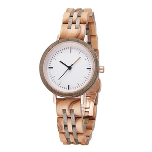 Montre en bois de style Mori Conception chanfreinée à la coupe des ongles Chronographe de <span class=keywords><strong>marche</strong></span> inversée simple à trois points Mouvement à quartz Cadran pointeur - Product Image 1
