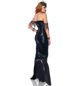 Abito Lungo da Donna Senza Spalline Stile <span class=keywords><strong>Sirena</strong></span> Strega per Costume di Halloween, Abito da Sera per Spettacoli Teatrali - Product Image 3