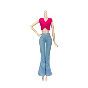 Nouveauté, ensemble de vêtements en cuir de 30 <span class=keywords><strong>cm</strong></span> (11,5-12 pouces), veste, t-shirt, pantalon, jupe pour poupée 1/6 - Product Image 4