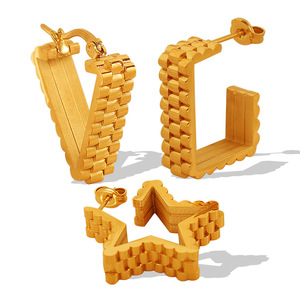 Pendientes de Moda para Mujer, Chapados en Oro, con Forma de Estrella Triangular Cuadrada, Joyería Geométrica para Fiesta - Product Image 5