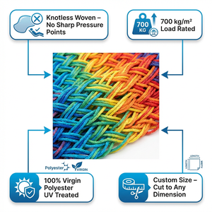 Red <span class=keywords><strong>de</strong></span> Seguridad para Hamaca Personalizada, Colorida, para Interiores, Red <span class=keywords><strong>de</strong></span> Malla Suspendida, Tejida sin Nudos, para Niños y Adultos, con Capacidad <span class=keywords><strong>de</strong></span> Carga <span class=keywords><strong>de</strong></span> 700 kg/m² - Product Image 3