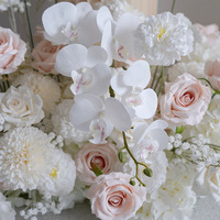Décoration de mariage blanche : Fleurs en soie rose clair pour arrangements floraux, étoiles pour cérémonie, accessoires de photographie, simulation de mise en page