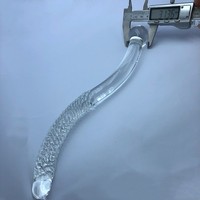 Dildo en verre lisse, double extrémité, en forme de pénis, pour le plaisir, en forme de S, pour stimulation du point G, plug anal