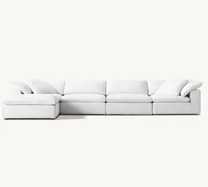 Luxury Sofa Set Living Room Modern Thick Cushion 6 Pieces Modular Sectional Furniture Set Living Room Sofas With Chaise