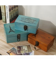 Boîte de rangement vintage en bois de pin fait main, verrouillable, décorative, pour souvenirs, avec logo personnalisé pour un cadeau de mariage spécial