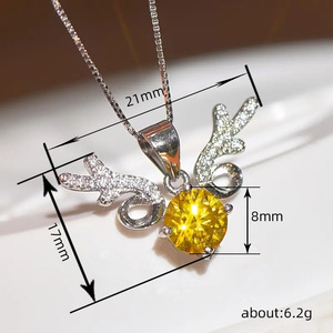 Collana con Ciondolo a Forma di Cervo per Donne, Tema Amore Portafortuna, Catena per Clavicola, Gioielli alla Moda - Product Image 4