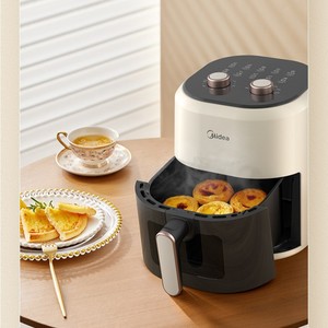 Freidora de Aire Midea de 4.5L, Horno Eléctrico con Revestimiento Cerámico Redondo, Pantalla Visual, Bandeja Multifuncional para Hornear, Diámetro de 16 cm - Product Image 3