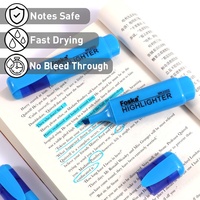 Foska Stylo Marqueur à Pointe Biseautée Personnalisé, Surligneur Marqueur Fluorescent 6 Couleurs Assorties avec Capuchon à Clip
