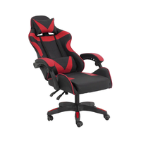 Chaise de bureau d'ordinateur moderne à dossier haut pour adultes Caractéristiques de jeu de massage en cuir PU Appui-tête Oreiller lombaire Repose-pieds-pour usage domestique