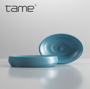 TAME PZ6561-P7 nouvelle forme de bateau élégante couleur bleue céramique salle de bain <span class=keywords><strong>WC</strong></span> comptoir lavabo à <span class=keywords><strong>main</strong></span> évier - Product Image 1