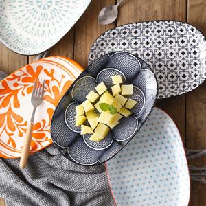 Plato Ovalado <span class=keywords><strong>de</strong></span> Cerámica Estilo Japandi <span class=keywords><strong>de</strong></span> 12 Pulgadas con Forma <span class=keywords><strong>de</strong></span> Huevo, Vajilla Grande Esmaltada para Servir en el Hogar y Restaurantes - Product Image 1