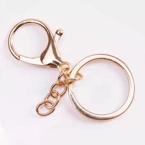 Anneau plat fendu de 30mm, fermoir pince de homard, porte-clés pivotant, boucle avec accessoires et composants de bijoux - Product Image 5