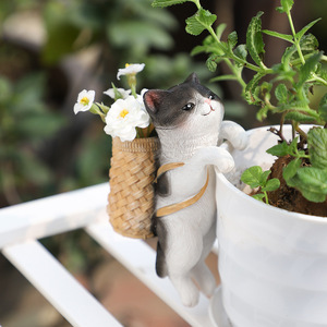 New Hot Selling Creative Cat Pendant Flower <strong>Pot</strong> Climbing <strong>Fish</strong> Tank Decoration Gardening Potted Garden Outdoor Fence Decoration - Product Image 2