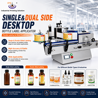 Imprimante d'étiquettes automatique de bureau pour bouteilles rondes sur convoyeur, 80 pièces/min, applicateur d'étiquettes à rouleaux haute vitesse ±1mm
