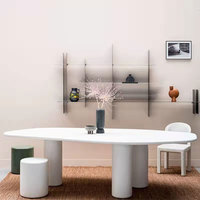 Table de salle à manger de conception irrégulière nordique Table à manger de mode moderne meubles de maison en bois massif simples