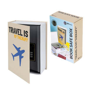 <b>Book</b> Safe <b>Box</b> Travel Is My Therapy <b>Book</b> Shape Hidden Storage Safe For Home Office Decorative Storage <b>Box</b> - Product Image 1
