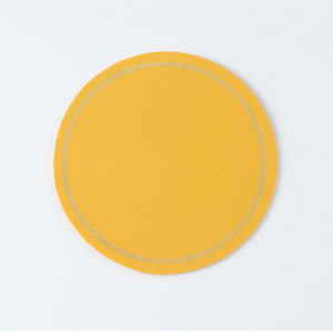 ที่รองแก้วแบบหนัง PU สลักลายสองด้านชุดถ้วยเครื่องดื่มทนความร้อนเย็บแผล - Product Image 5