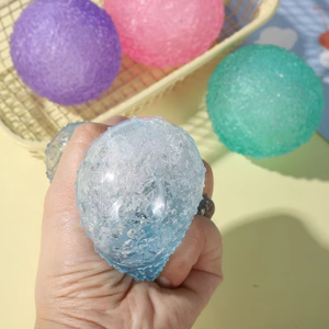 ของเล่นบีบมอจิสีฟ้ารูปทรงลูกบอลน้ำแข็ง มอลโทส ของเล่นเสริมพัฒนาการประสาทสัมผัส ของเล่นบีบคลายเครียดแบบใส ของเล่นบีบคลายความเครียดแบบคืนตัวช้า - Product Image 2
