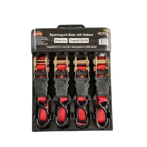 Sangles d'arrimage à <span class=keywords><strong>cliquet</strong></span>, lot de 4, robustes, en polyester, <span class=keywords><strong>pour</strong></span> cargaison, facteur de sécurité 2:1, résistance à la rupture 800 kg, 1 pouce x 15 pieds - Product Image 4