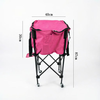 Chariot de tennis pliable portable en gros pour le camping en extérieur, panier de rangement écologique en acier au carbone et tissu Oxford 600D pour raquettes