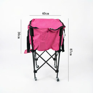 Chariot de tennis pliable portable en gros pour le camping en extérieur, panier de rangement écologique en acier au carbone et tissu Oxford 600D pour raquettes - Product Image 5