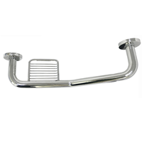 Barre d'appui en acier inoxydable en forme de L pour salle de bain avec porte-savon, main courante de sécurité pour personnes âgées et handicapées, support de douche