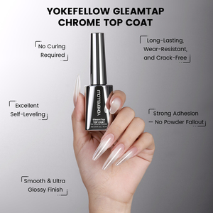YOKEFELLOW Collection GleamTap Poudre Chrome Couche de Finition Supérieure Adhérence Exceptionnelle Brillance Miroir Longue Durée pour Ongles Chromés DIY - Product Image 4