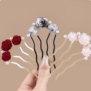 กิ๊บติดผมทรงจีนแบบใหม่ ประดับมุกและดอกกุหลาบ  หวีติดผม  เครื่องมือแฟชั่นใหม่  กิ๊บหนีบผม - Product Image 1