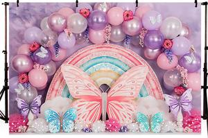 Fond de <span class=keywords><strong>photographie</strong></span> pour la fête du 1er anniversaire d'un nouveau-né, garçons et filles, fond photo pour smash cake, décoration de ballon à air chaud - Product Image 6