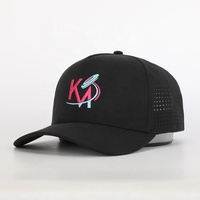 Casquette de baseball OEM de haute qualité Gorras 5 panneaux en polyester découpé au laser avec trou et broderie de logo pour le sport vente en gros de casquette de baseball personnalisée et étanche