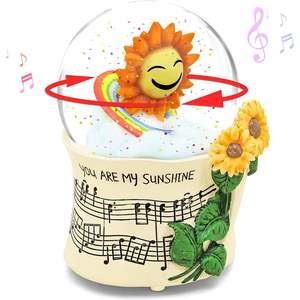 Caja de música de girasol, globo de nieve, flor de Metal, globo de nieve, caja Musical para mamá, esposa, novia, abuela, niñas, aniversario, cumpleaños - Product Image 3