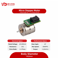 10mm Permanentmagnet-Schrittmotor VSM10220 NEMA 4 12V 18 Grad 2-Phasen für Kamera Handy Fotografie Digitale Schrittmotoren