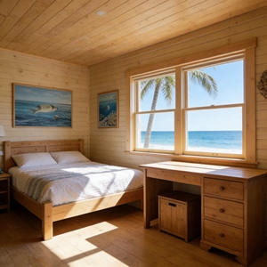 Maison de <span class=keywords><strong>plage</strong></span> préfabriquée à installation rapide de 40,5 m², cabane en <span class=keywords><strong>bois</strong></span> intérieure de 31,5 m² avec balcon pour Airbnb côtier - Product Image 2