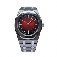 Montre de haute qualité, étanche, 39 mm, mouvement ZF factory 7121, 16202, titane, montre de plongée rouge
