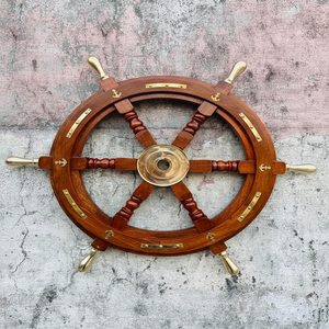 Ship Wheel Nautical Wooden Captain Ship Boat Wheel Ship Boat Steering Wheel Pirate Home Office Decor Gift - Product Image 1