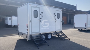 รถพ่วงห้องน้ำเคลื่อนที่สุดหรู พร้อมห้องสองห้อง โครงสร้างเหล็ก ดีไซน์ทันสมัย ห้องน้ำเคลื่อนที่แบบปรับแต่งขนาดได้ - Product Image 6