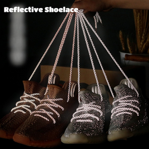 Tùy chỉnh in phản quang Runner Giày ren có thể nhìn thấy an toàn shoestrings cho siêu bóng rổ Giày Vòng <span class=keywords><strong>Polyester</strong></span> dây - Product Image 4