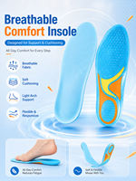 Semelles intérieures en gel confortables et anti-odeur, sur mesure, résistantes aux chocs, avec soutien de la voûte plantaire, pour hommes et femmes, taille ajustable, vente en gros