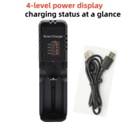 Chargeur de batterie Li-ion rechargeable avec indicateur LED, port de charge USB, adaptateur universel 4,2 V 600 mA pour cellules cylindriques 21700, appareil photo