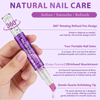 Stylo pousse-cuticules en céramique personnalisé avec logo, exfoliation douce, portable et sûr, pour hydrater les cuticules et traiter les peaux mortes des ongles.