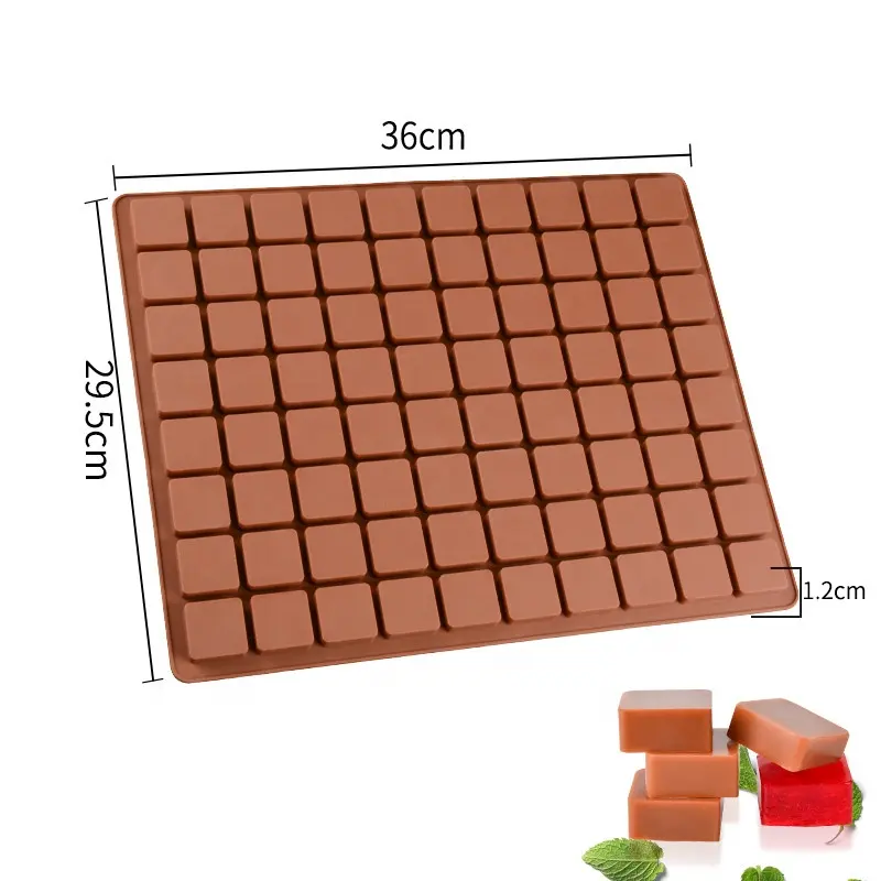 Sakızlı ve çikolata dekorasyon aracı Molde De Silicona ızgara kare buz küpü tepsi çikolata için 80-Cavity silikon kalıplar şeker kalıpları