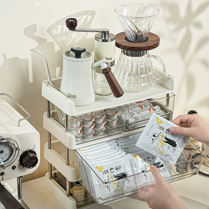 Estante de Almacenamiento Multicapa de 4 Niveles, Organizador Ajustable de Plástico para Cápsulas de Café y Bolsitas de Té, Estante de Cocina para Escritorio - Product Image 2