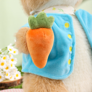 Peter Rabbit Blütenwiese 38cm Plüschpuppe Blaues Blumenoutfit Karotten-Detail Weiches Spielzeug Sammlerstück Geschenk Großhandel PR008 - Product Image 6