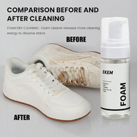 EKEM Marque privée Mousse nettoyante 120ml pour chaussures blanches Solution sans lavage pour chaussures Liquide de nettoyage en profondeur