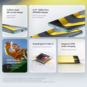 Global Version POCO M8 5G Smartphone Snapdragon 6 Gen 3 Octa Core NFC 6.77" 120Hz AMOLED Display 50MP <b>Camera</b> 45W Turbo Charging - Product Image 2